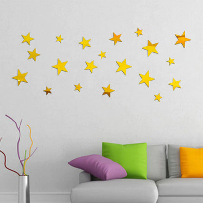 Star 3D Mirror Self Adhesiive Acrylic Mirror Sticker for wall Decoration Living Room Bedroom Kids Decorative wall Stickers