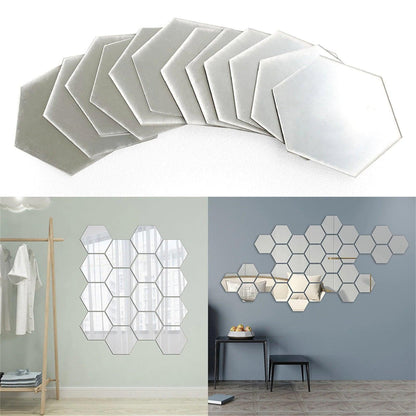 Self Adhesive DIY 3D Mirror Wall Sticker Hexagon Home Decor Mirror Decor Stickers Art Wall Decoration Stickers