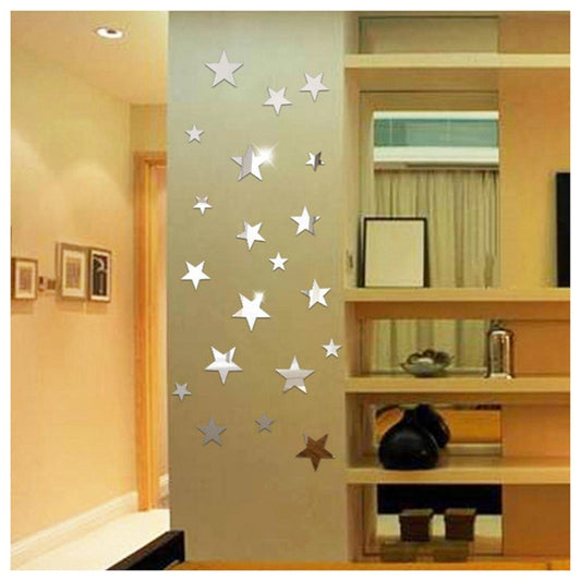 Star 3D Mirror Self Adhesiive Acrylic Mirror Sticker for wall Decoration Living Room Bedroom Kids Decorative wall Stickers