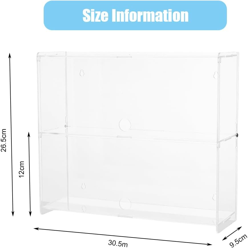 Acrylic Display Case 2 Tier Transparent Display Case for Funko Pop Figures Storage Box Cabinet Organiser for Collections Presentation Holder 30.5 x 9.5 x 26.5 cm