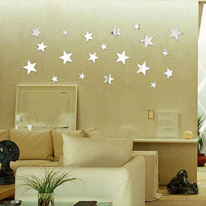 Star 3D Mirror Self Adhesiive Acrylic Mirror Sticker for wall Decoration Living Room Bedroom Kids Decorative wall Stickers