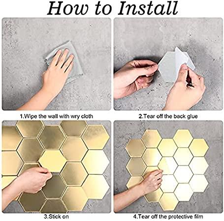 Self Adhesive DIY 3D Mirror Wall Sticker Hexagon Home Decor Mirror Decor Stickers Art Wall Decoration Stickers