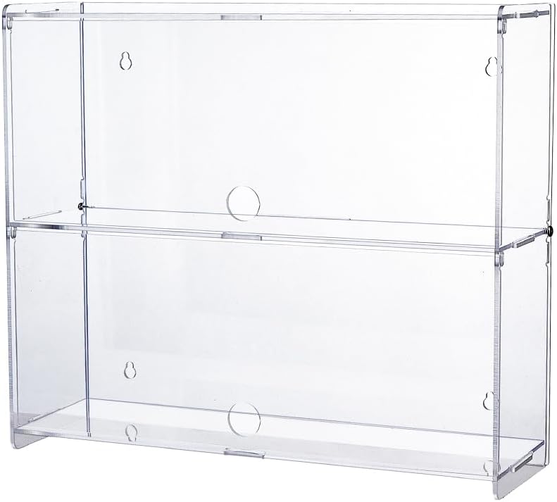 Acrylic Display Case 2 Tier Transparent Display Case for Funko Pop Figures Storage Box Cabinet Organiser for Collections Presentation Holder 30.5 x 9.5 x 26.5 cm