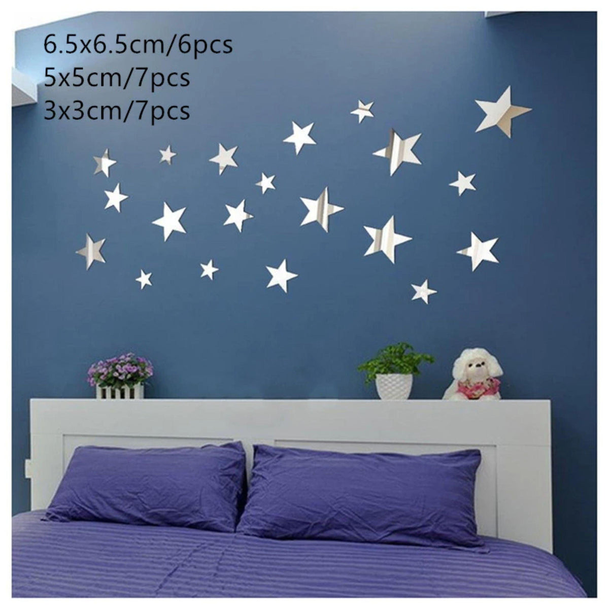 Star 3D Mirror Self Adhesiive Acrylic Mirror Sticker for wall Decoration Living Room Bedroom Kids Decorative wall Stickers