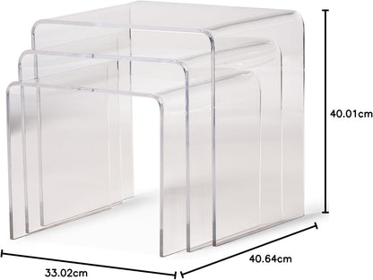 Acrylic Nesting Tables, Clear